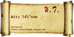 Witz Tünde névjegykártya